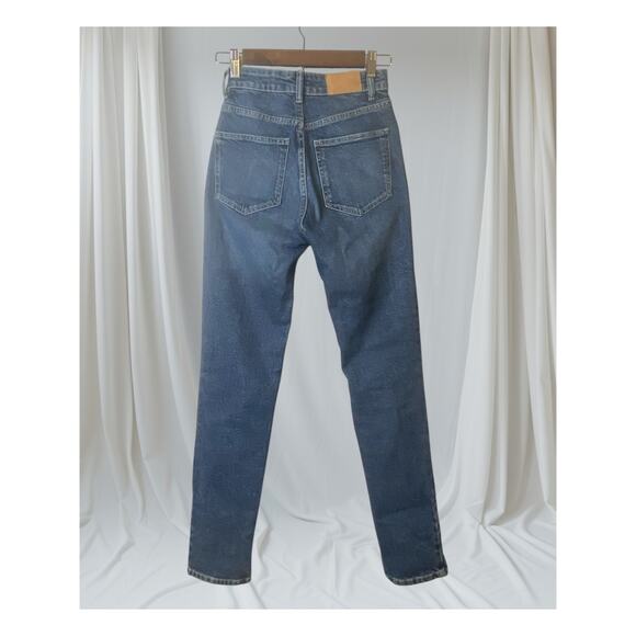 Zara High Waist Split Leg Hem Skinny Blue Denim Jeans Women's Size 2 - Picture 2 of 10